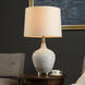 Cameron 30 inch 100.00 watt Ridged White Wash Table Lamp Portable Light
