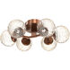 Gaia LED 30 inch Burnished Bronze Flush Mount Ceiling Light in 3000K LED, Amber