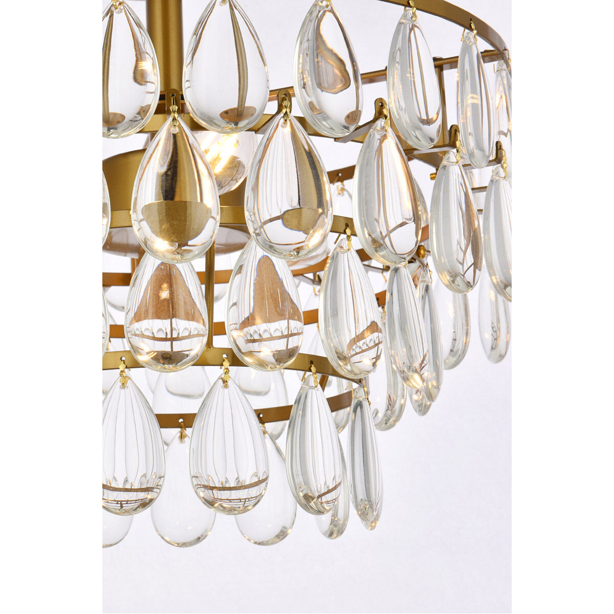 Mila 3 Light 14 inch Brass Flush Mount Ceiling Light