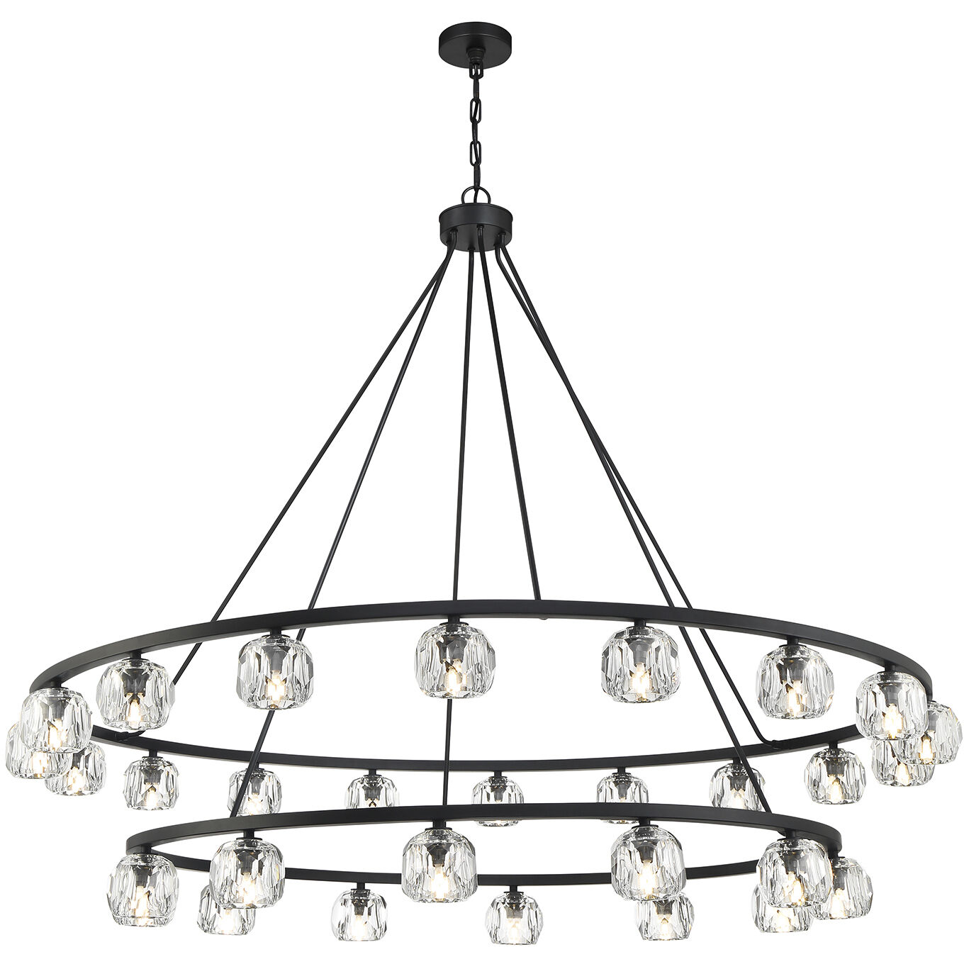 Aragon 30 Light 60 inch Matte Black Chandelier Ceiling Light