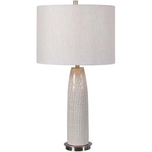 Delgado 27 inch 150.00 watt Light Gray Glaze with Brushed Nickel Accents Table Lamp Portable Light