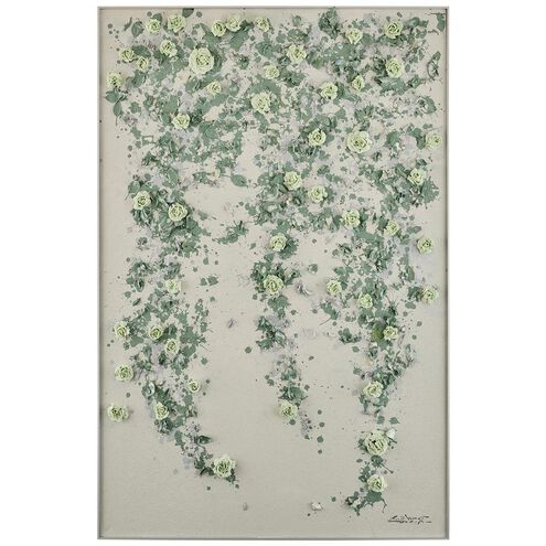 LM Zhou's Hanging Rose Garden 71 X 47.5 inch Oils and Original Art