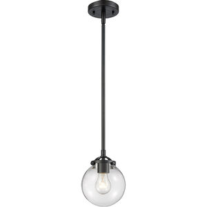 Nouveau X-Large Beacon LED 10 inch Oil Rubbed Bronze Mini Pendant Ceiling Light in Clear Glass, Nouveau