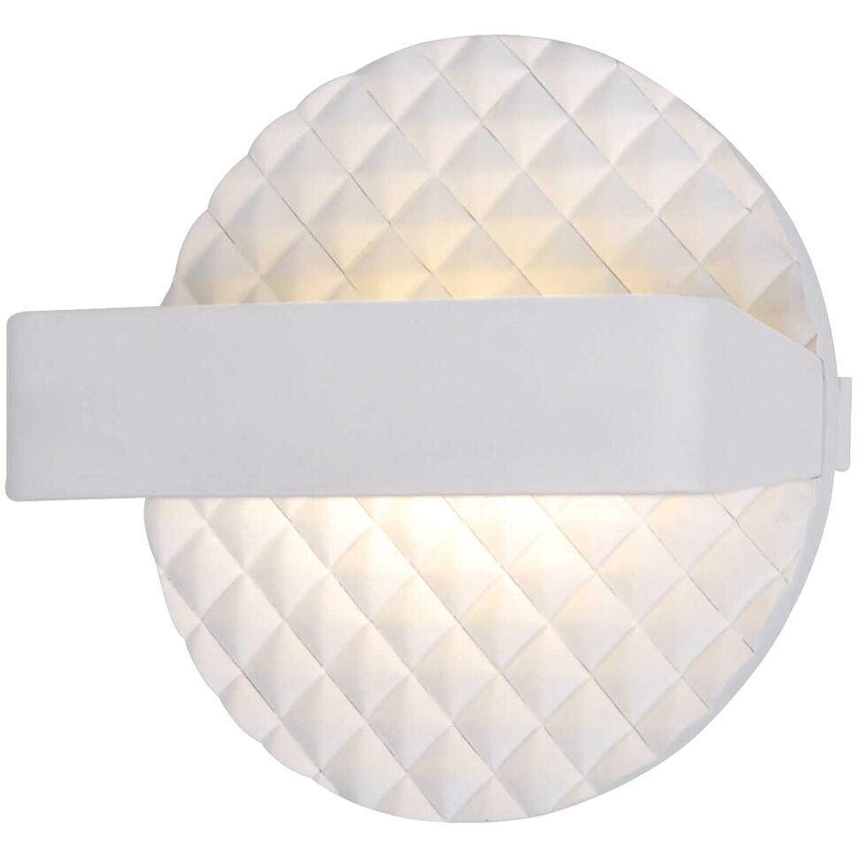 Quilted LED 6.5 inch Matte White ADA Wall Sconce Wall Light
