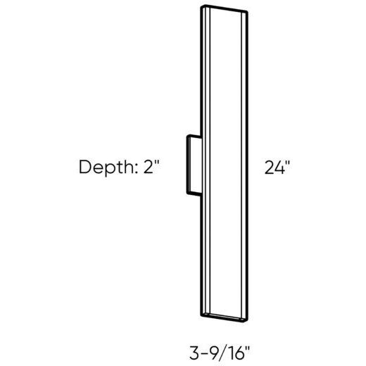 Gemini LED 26 inch Black Vanity Light Wall Light, Indoor