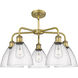 Bristol Glass 5 Light 25.5 inch Brushed Brass Chandelier Ceiling Light in Seedy