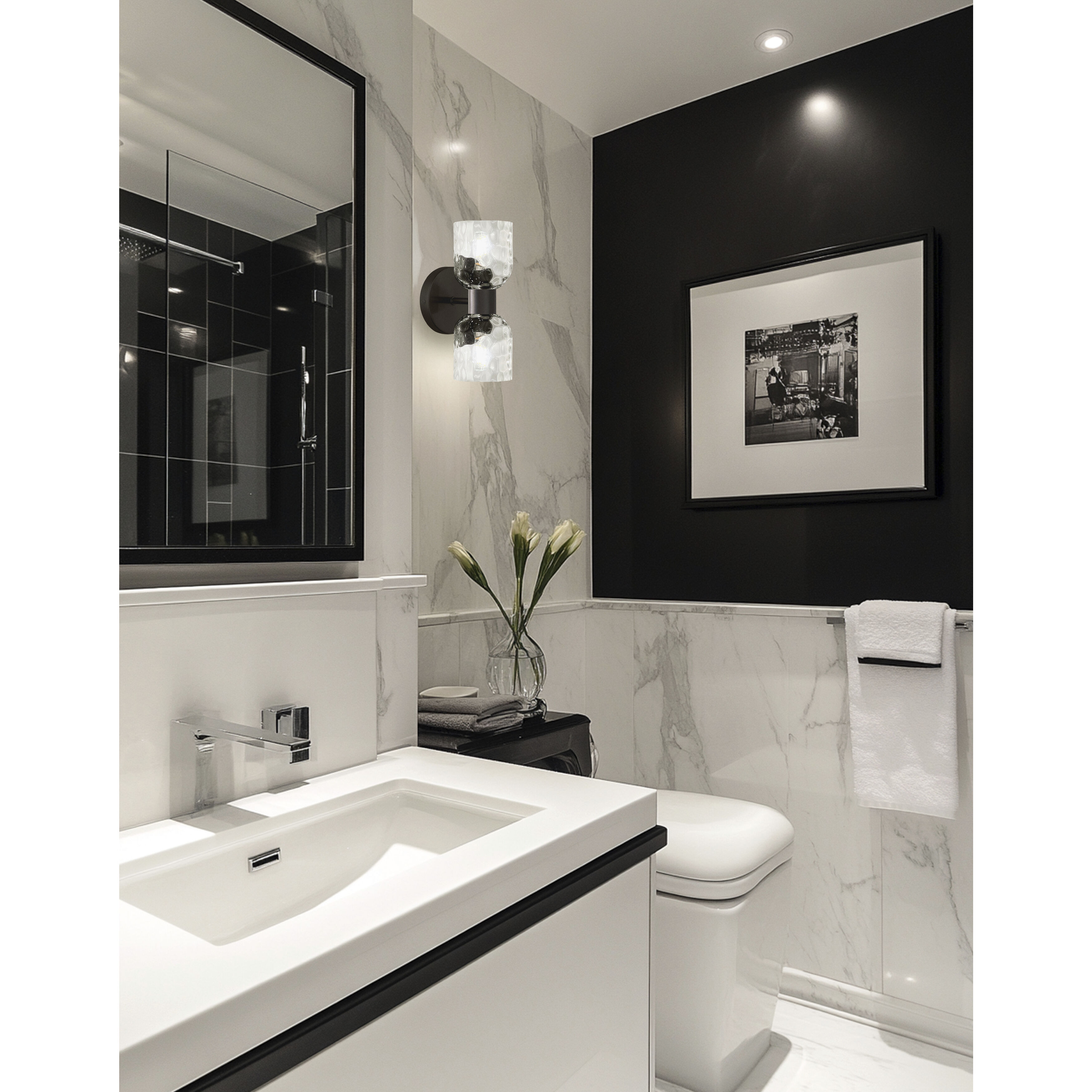 Vallora 2 Light 5.75 inch Matte Black Vanity Light Wall Light