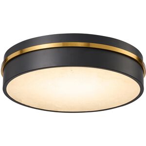 Dax LED 15.2 inch Black and Brass Flush Mount Ceiling Light