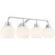 Contemporary 4 Light 32 inch Chrome Bathroom Vanity Light Wall Light