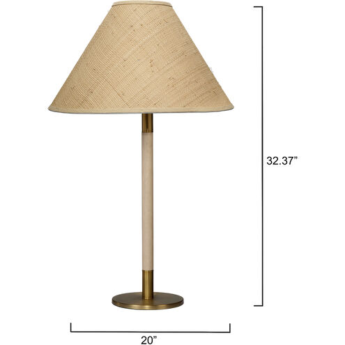 Morgana 32.5 inch Natural Wood and Antique Brass Table Lamp Portable Light