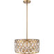 Dealey 5 Light 19.25 inch Heirloom Brass Chandelier Ceiling Light