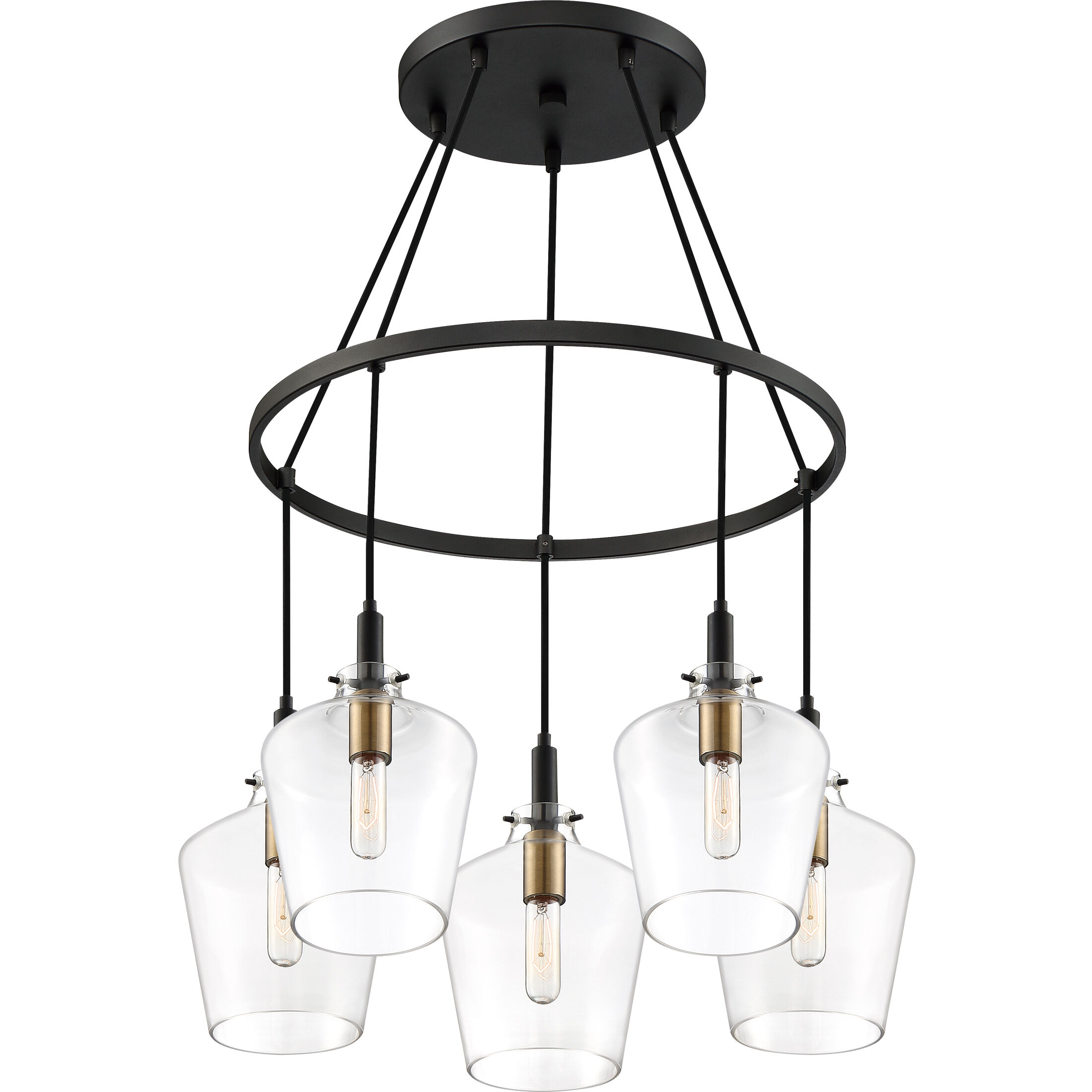 June 5 Light 26 inch Earth Black Chandelier Ceiling Light