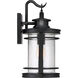 Booker 1 Light 18 inch Mystic Black Wall Lantern