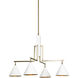 Sparrow 4 Light 30 inch Off-White Matte and Antique Brass Chandelier Ceiling Light
