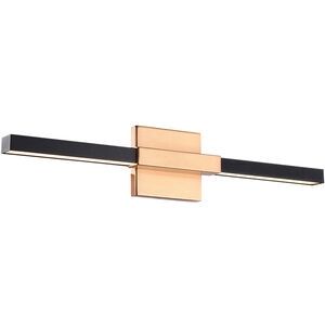 Lineare LED 22 inch Matte Black and Aged Gold Brass Wall Sconce Wall Light