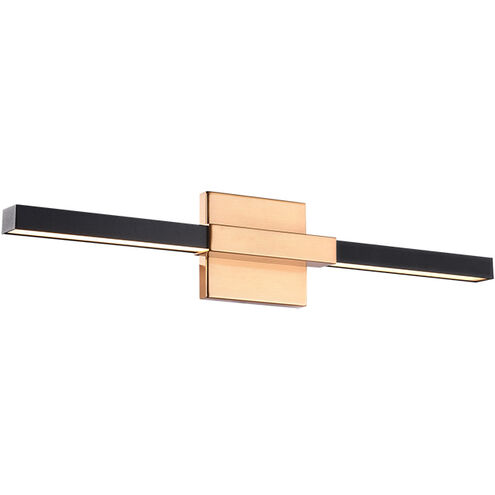 Lineare LED 22 inch Matte Black and Aged Gold Brass Wall Sconce Wall Light