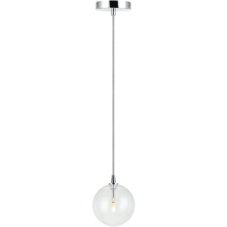 Bolha 1 Light 9 inch Chrome Pendant Ceiling Light in Chrome and Clear