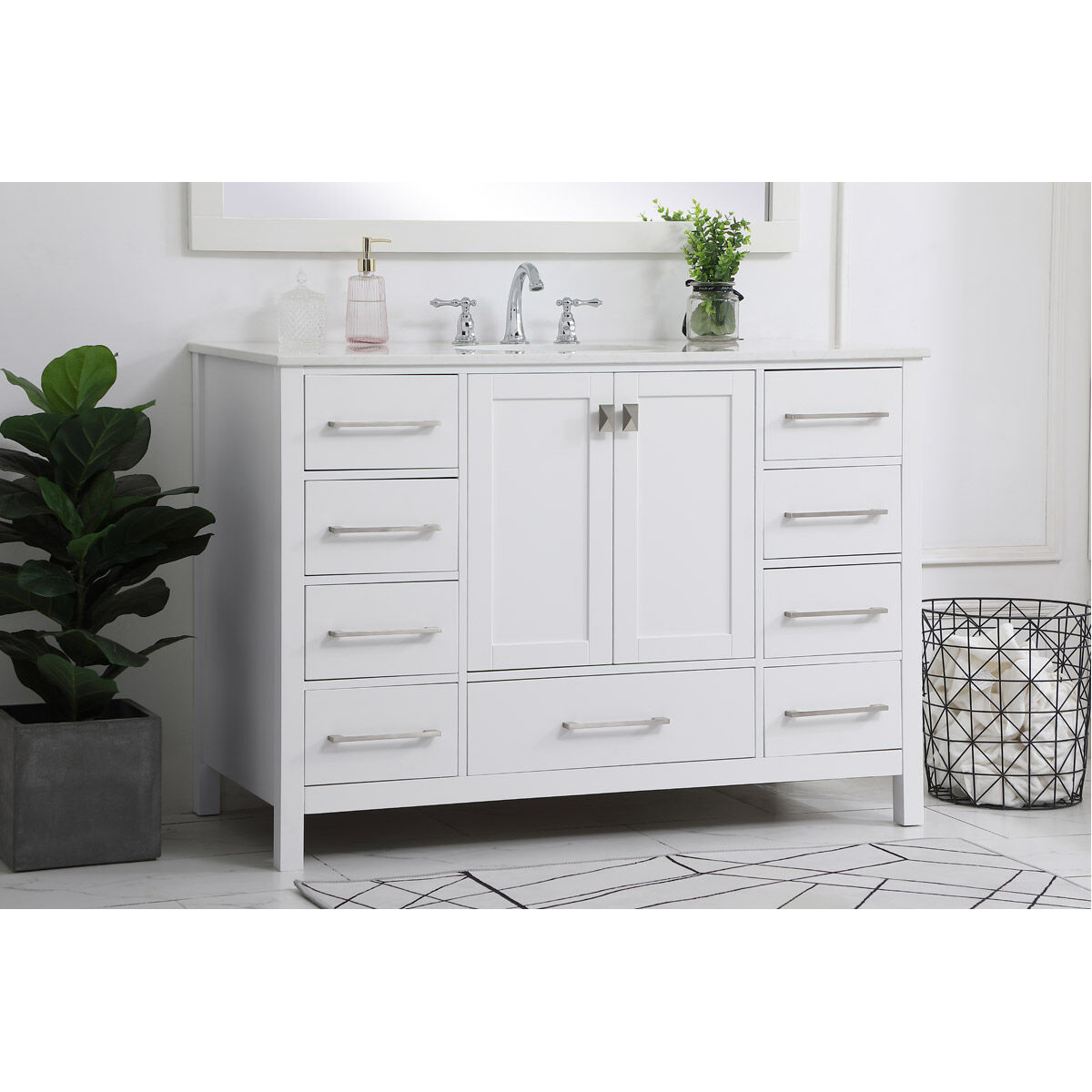 Irene 48 X 22 X 34 inch White Vanity Sink Set