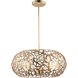 Helios 3 Light 18 inch Matte Gold Pendant Ceiling Light