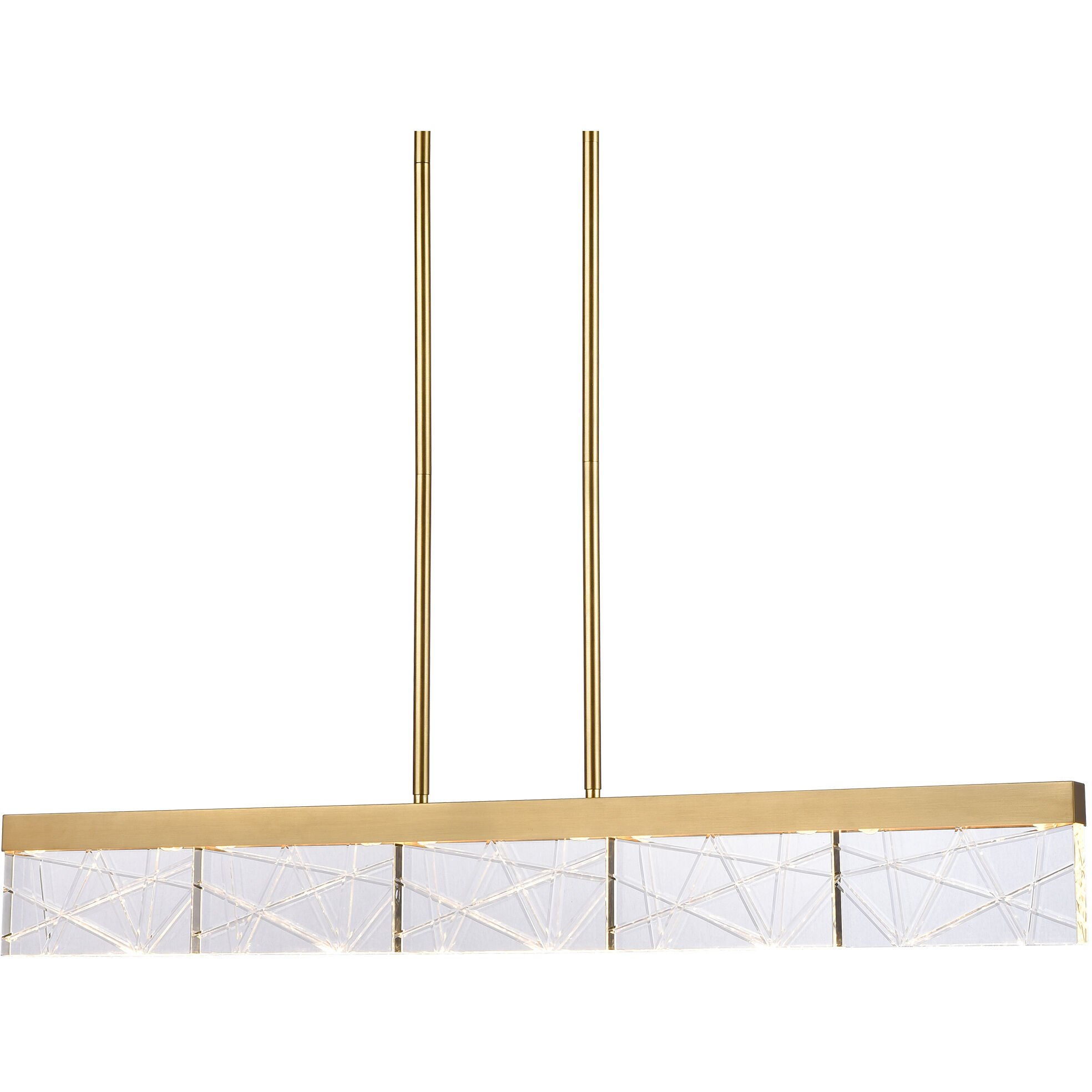 Lucus 1 Light 43.25 inch Aged Brass Linear Pendant Ceiling Light