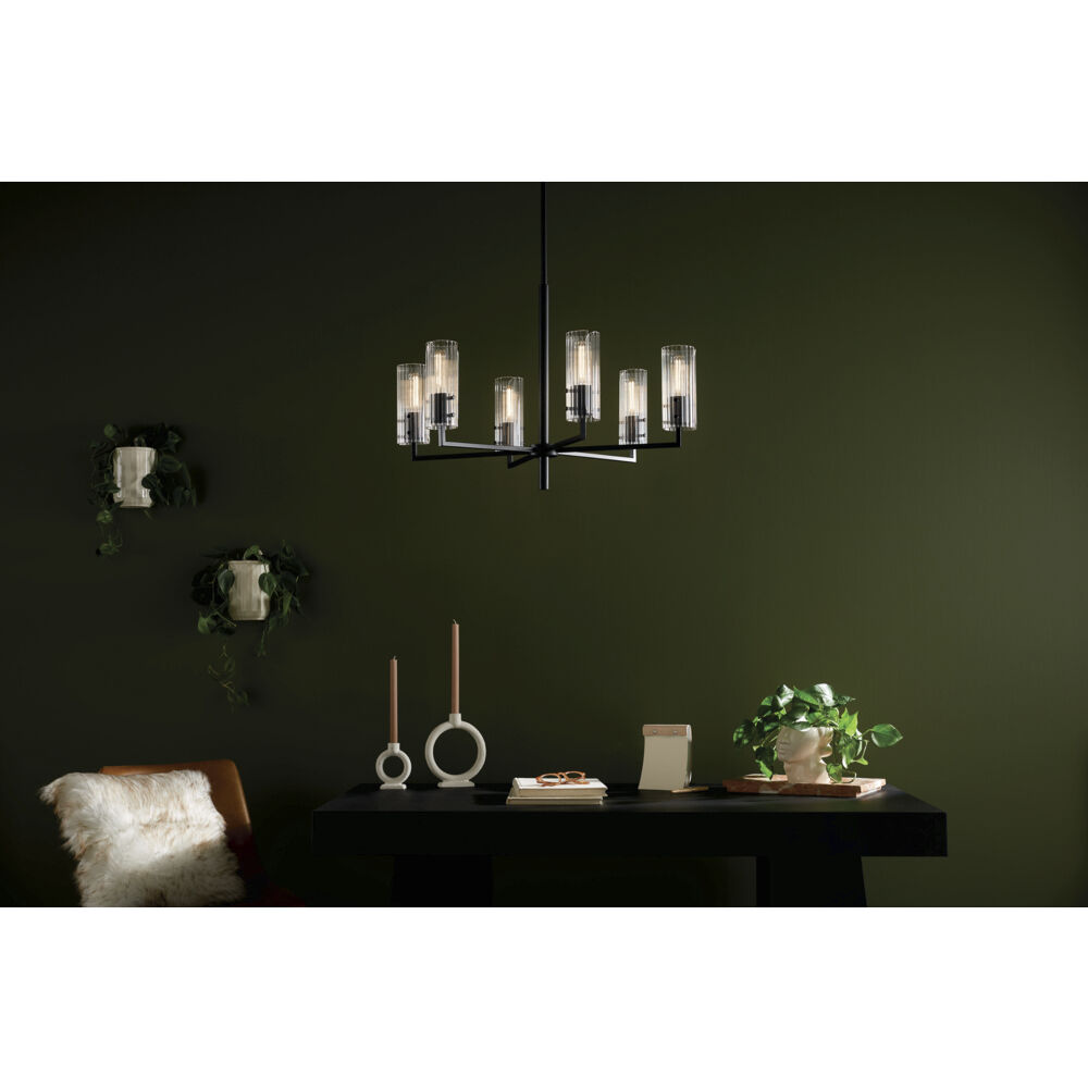 Velestino 6 Light Black Chandelier Ceiling Light