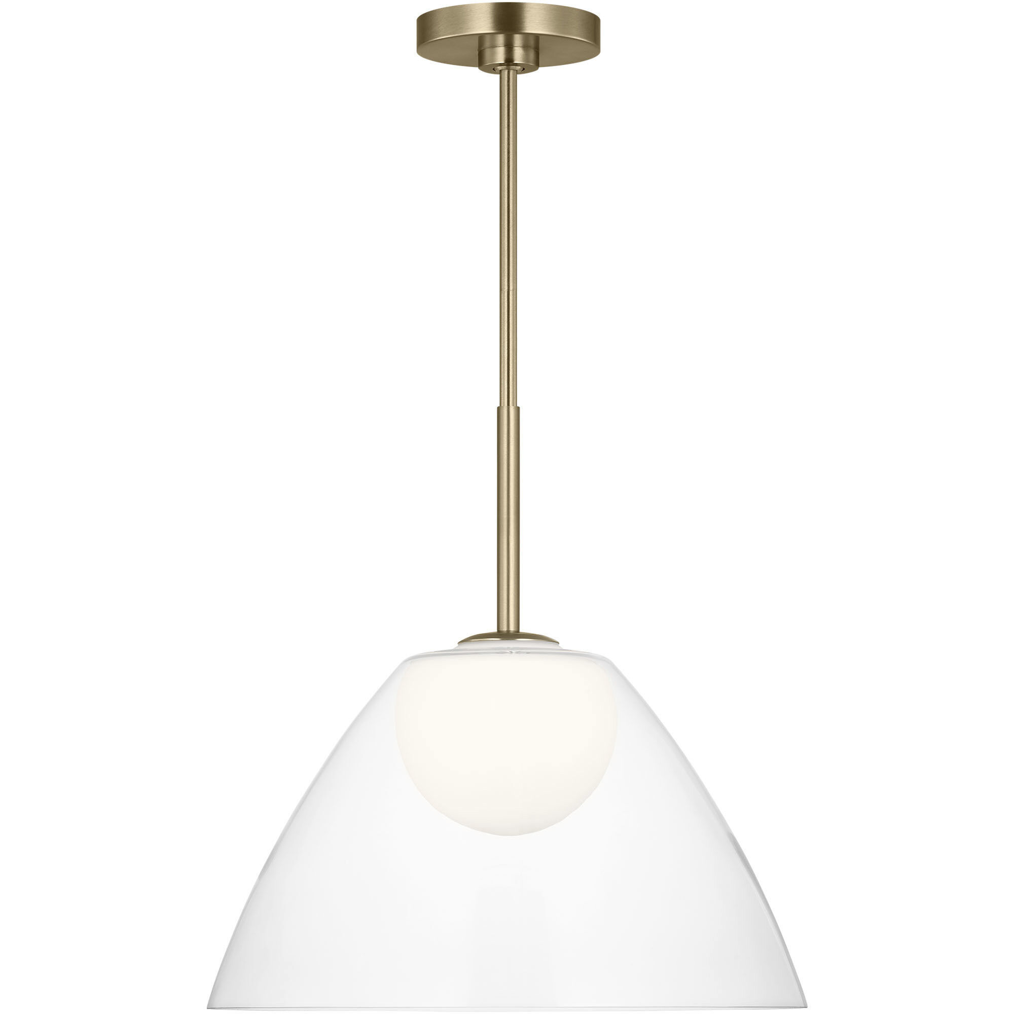 Drew & Jonathan Suma 1 Light 16 inch Satin Brass Pendant Ceiling Light, Medium