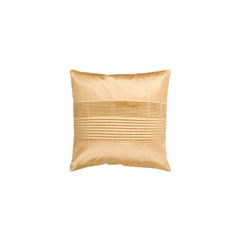 Solid Pleated 18 X 18 inch Mustard Pillow Kit, Square