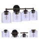 Coppa 4 Light 25.5 inch Flat Black/Satin Brass Vanity Light Wall Light