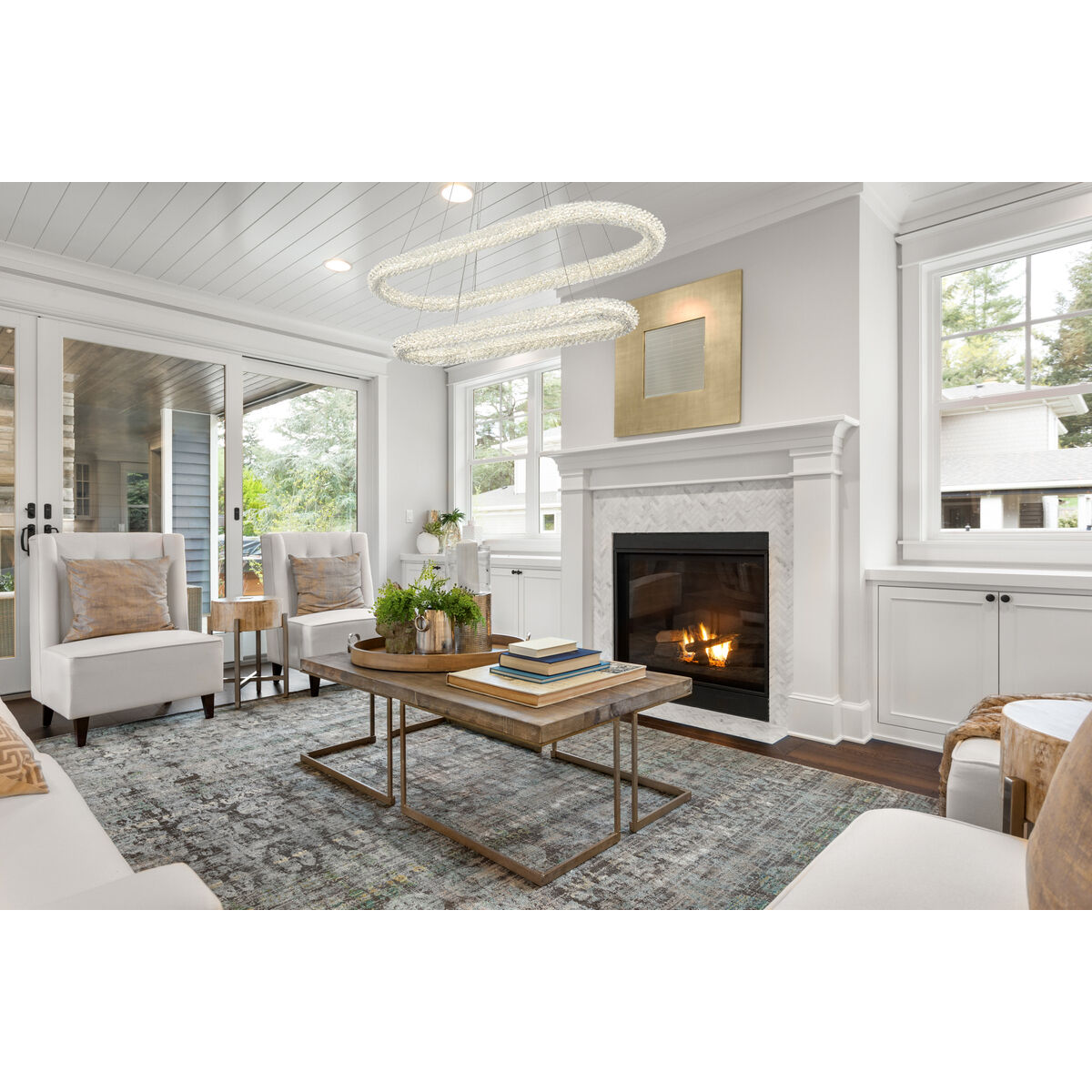 Bowen 2 Light 18 inch Satin Gold Chandelier Ceiling Light