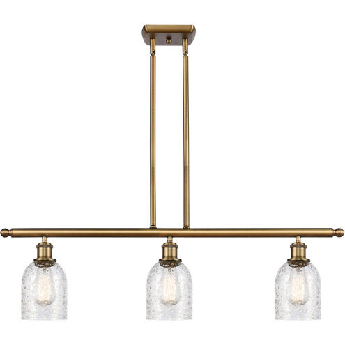 Ballston Caledonia 3 Light 36 inch Brushed Brass Island Light Ceiling Light in Mica Glass, Ballston