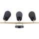 Rame 3 Light 23 inch Black/Gold Vanity Light Wall Light