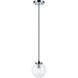 The Bougie 1 Light 5.88 inch Chrome Pendant Ceiling Light in Chrome and Clear