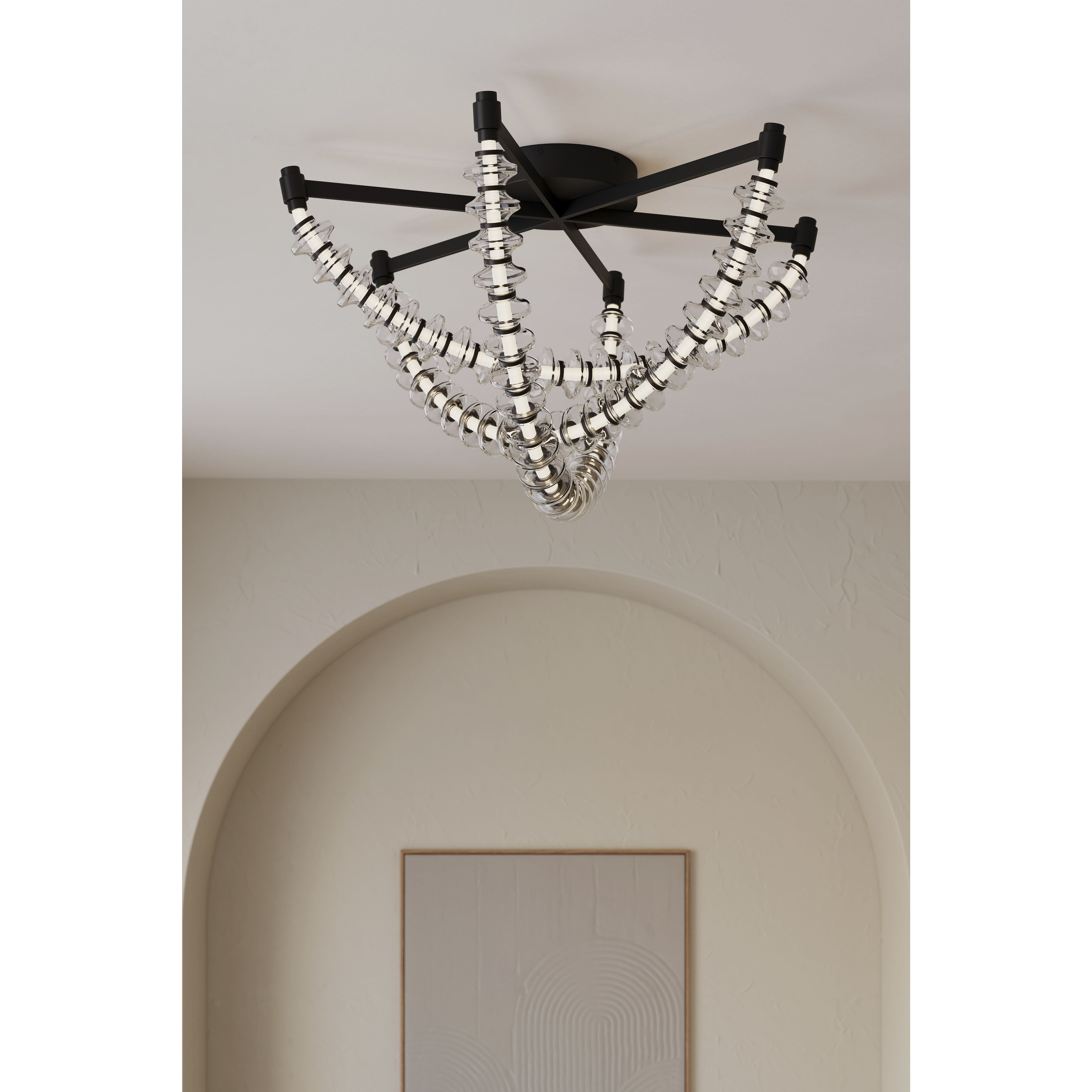Pearl LED 28 inch Dark Matte Black Flush Mount Ceiling Light