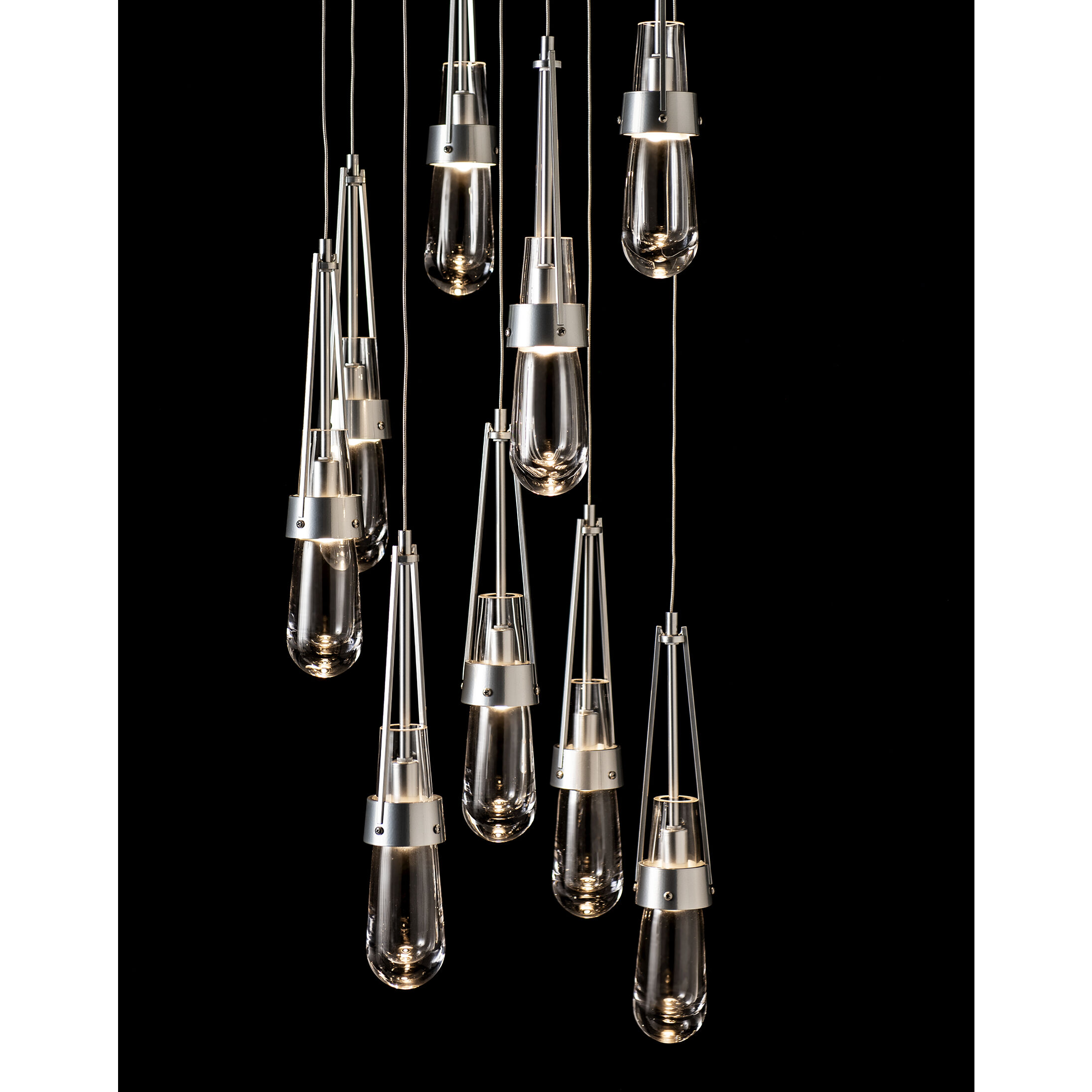 Link 9 Light 20.5 inch Sterling Pendant Ceiling Light, Round