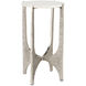 Micha 13.25 inch Antique Nickel and White Accent Table