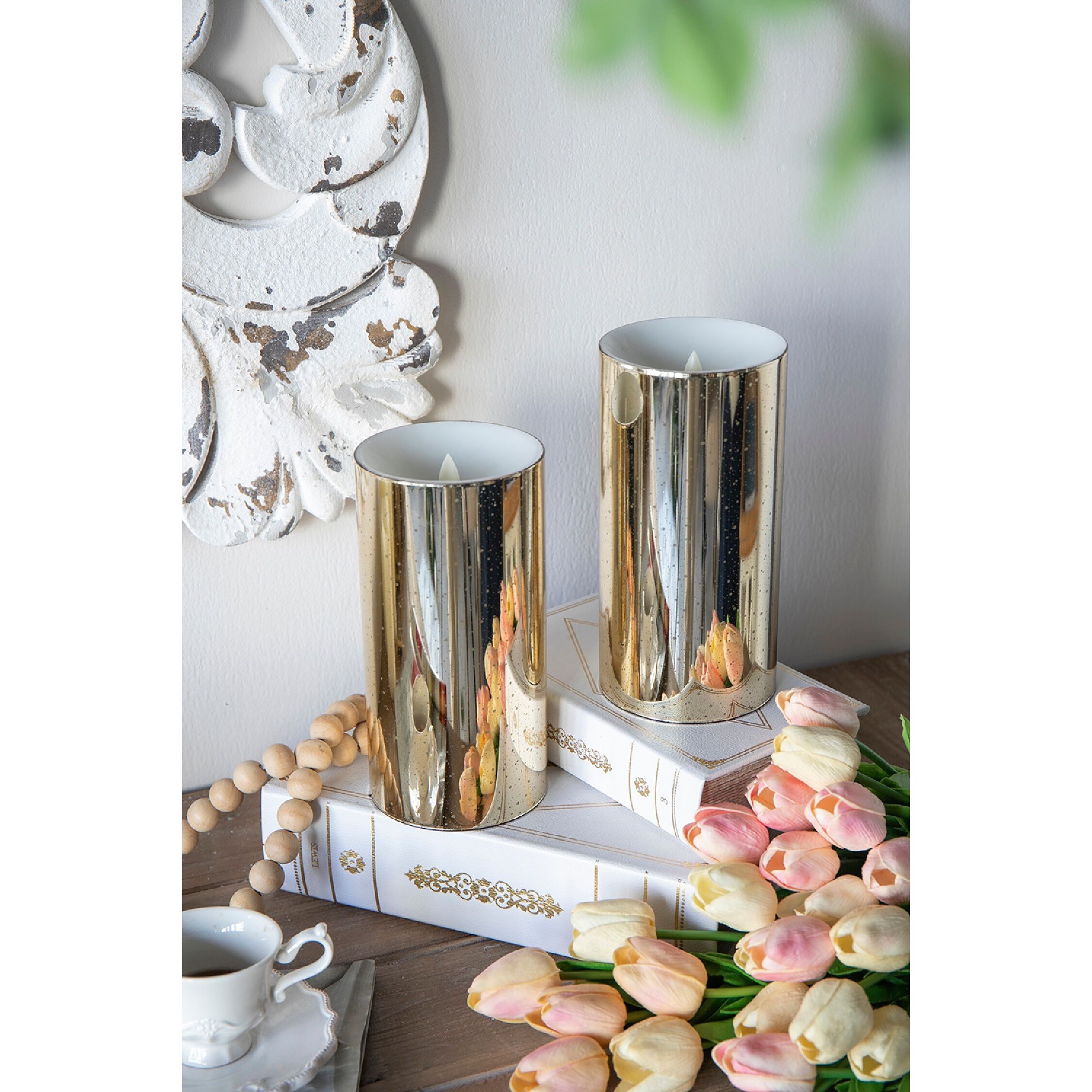 Speckled 8 X 4 inch LED Candle