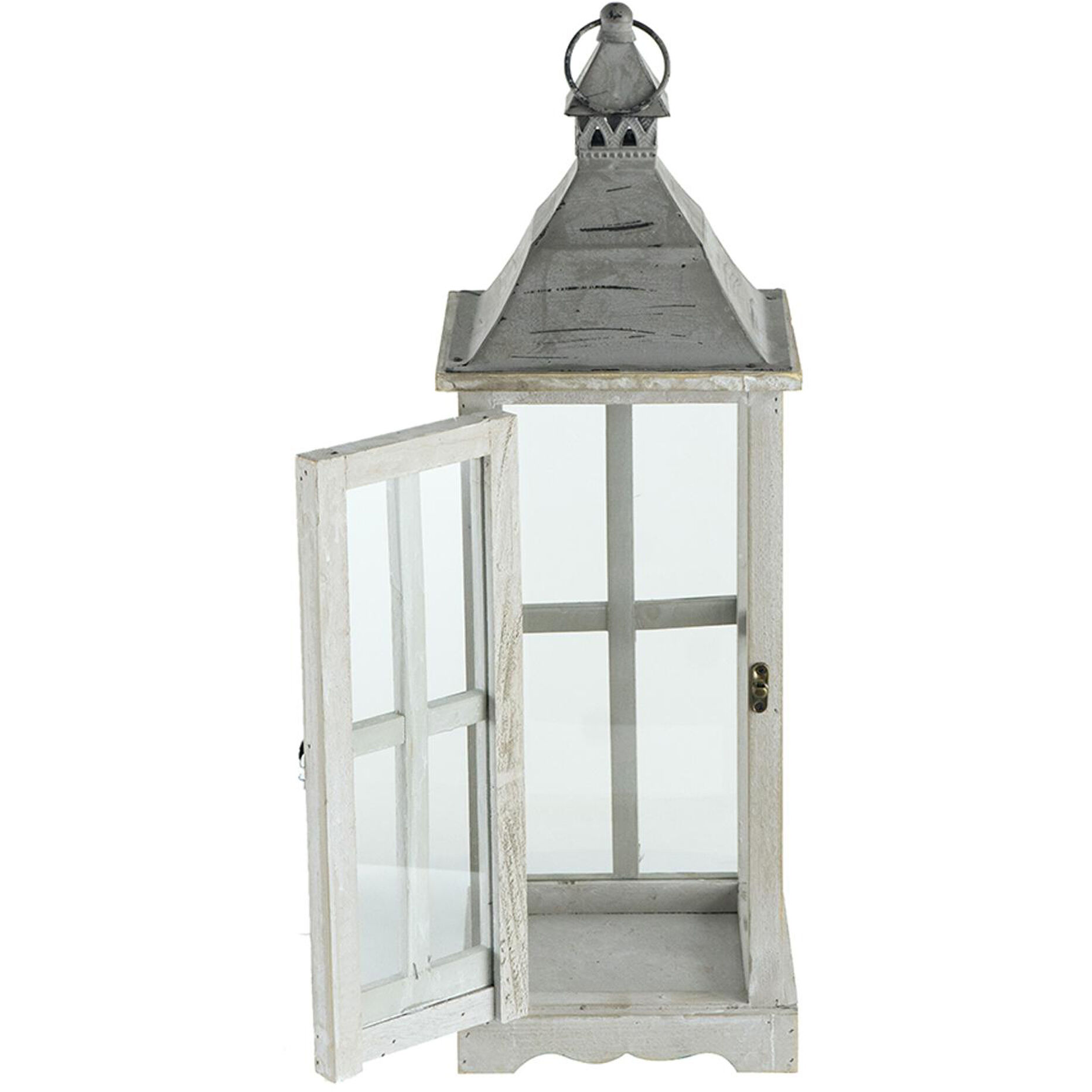 Window 12.6 inch Gray Lantern, Set of 3