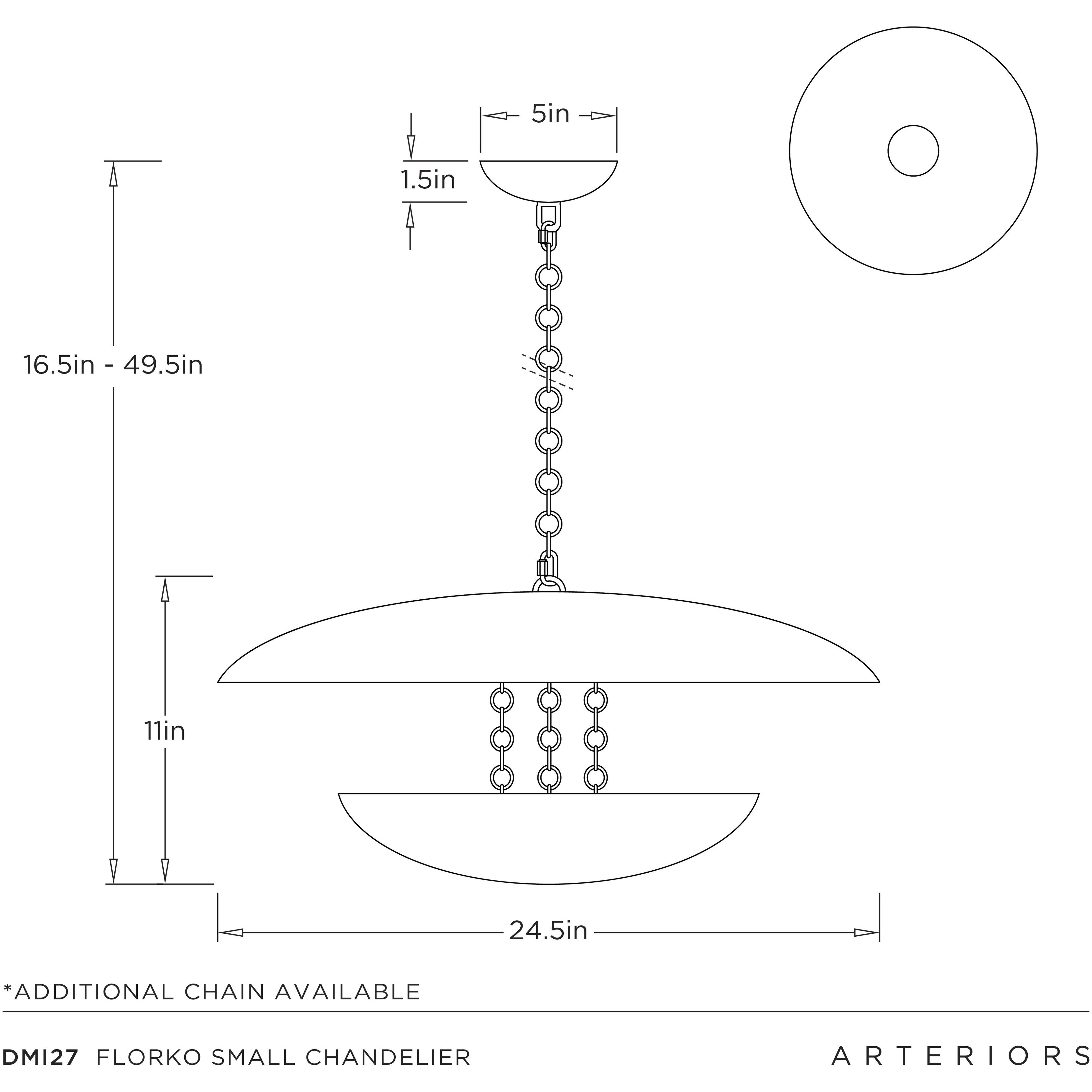 Florko 3 Light 24.5 inch Gold Leaf Chandelier Ceiling Light, Small