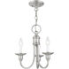 Cranford 3 Light 14 inch Brushed Nickel Convertible Mini Chandelier/Ceiling Mount Ceiling Light