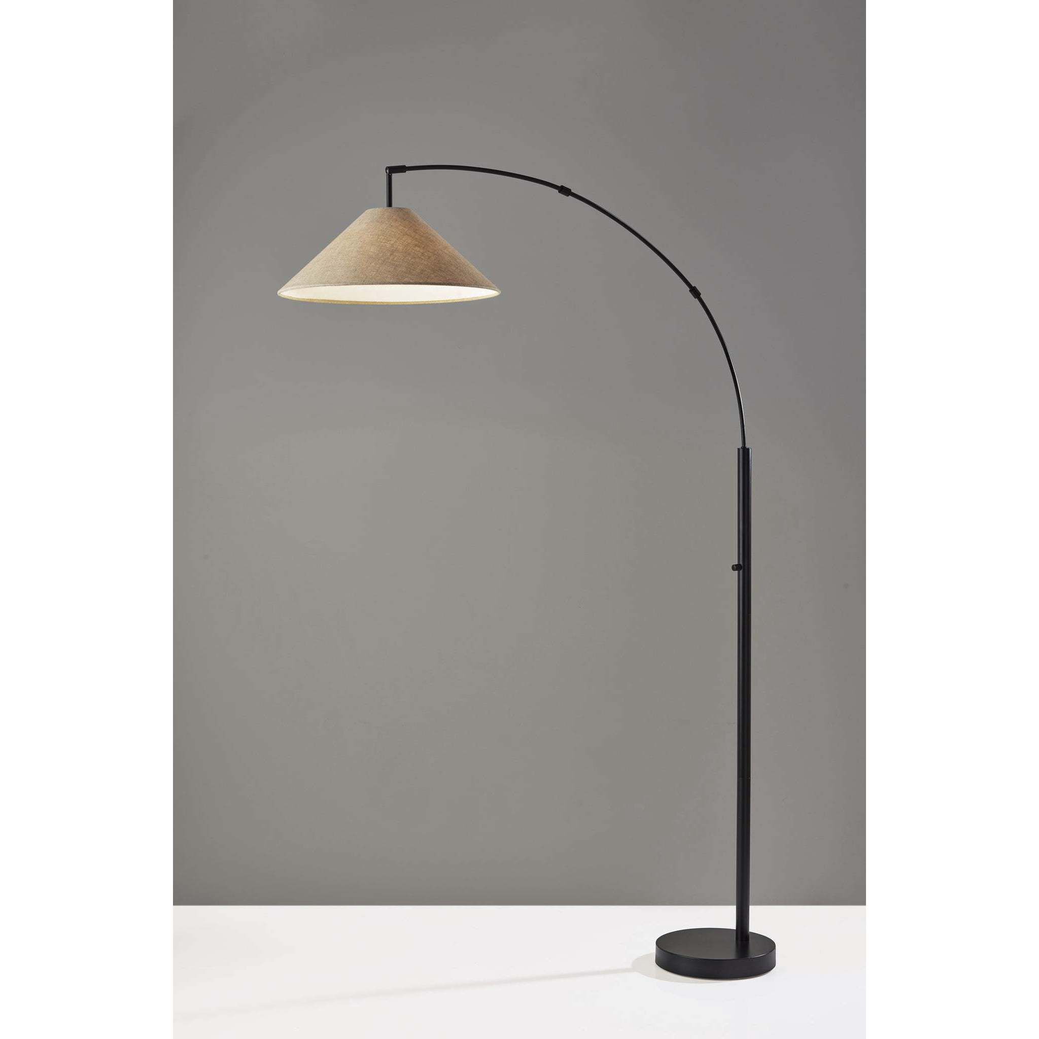 Braxton 76 inch 100.00 watt Dark Bronze Arc Floor Lamp Portable Light in Antique Bronze
