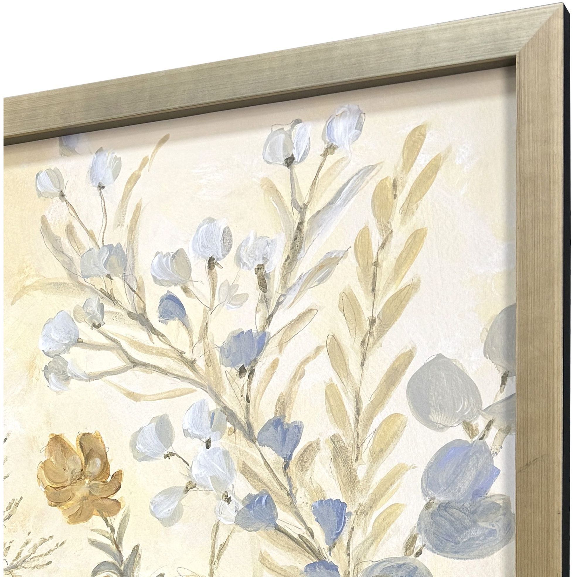 Garden Moment Yellow and Blue and Beige and Green Framed Art