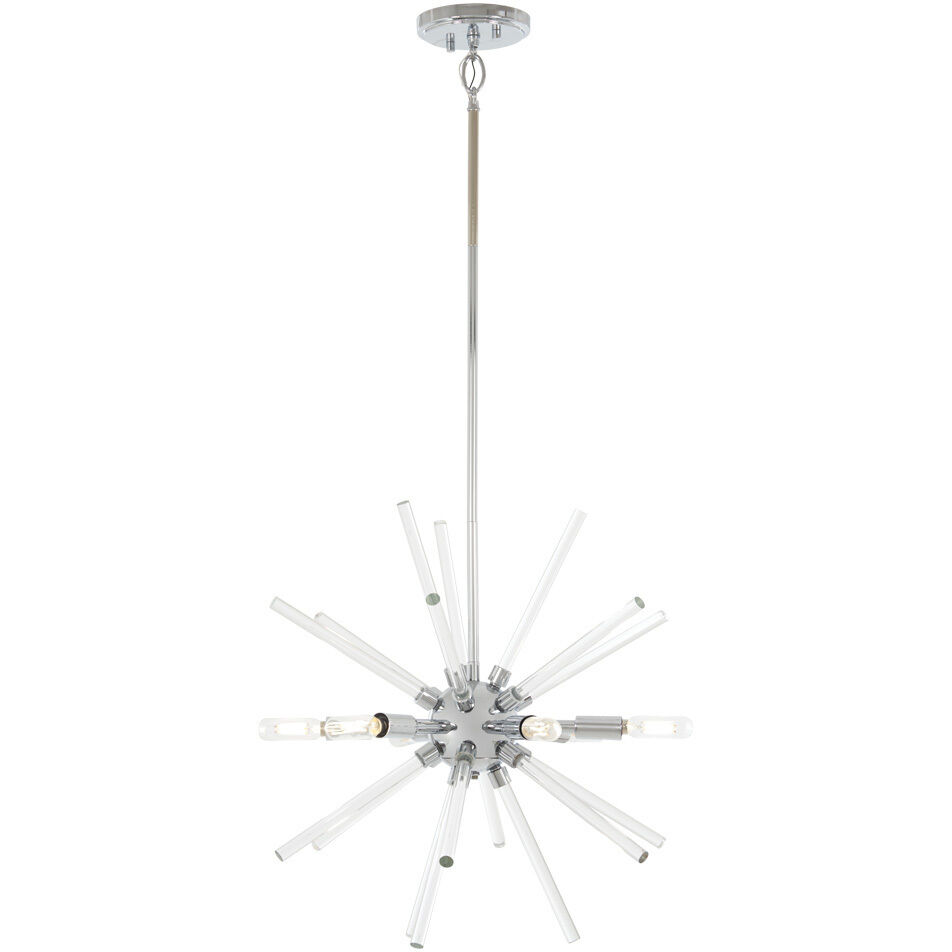 Spiked 6 Light 18 inch Chrome Pendant Ceiling Light