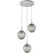 Aster Incandescent 3 Light Classic Silver Chandelier Ceiling Light, Round Multi-Pendant