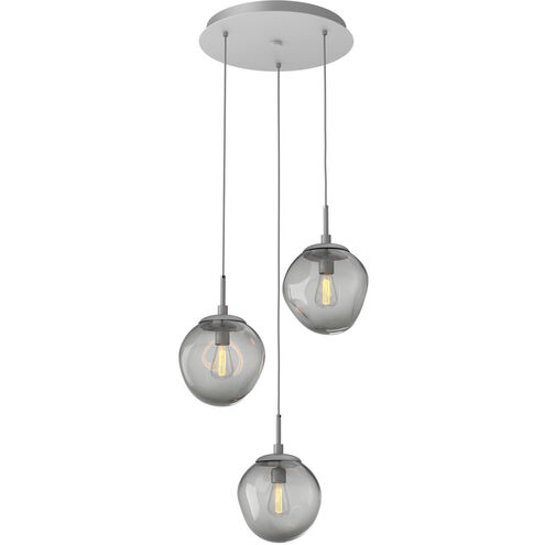 Aster Incandescent 3 Light Classic Silver Chandelier Ceiling Light, Round Multi-Pendant