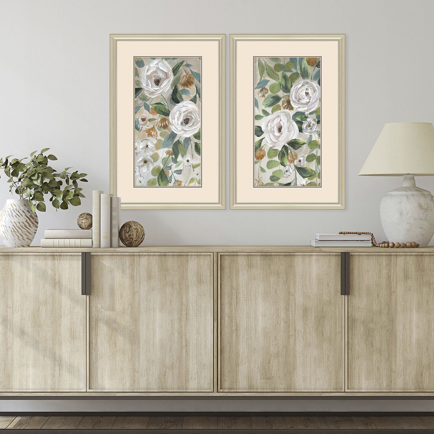 Cascading Beauties Green and Brown Framed Art, Propac