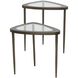 Millar 24 X 22.5 inch Clear Glass and Antique Brass Nesting Tables, Set of 2