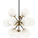 Soleil 12 Light 25 inch Aged Gold Brass Chandelier Ceiling Light in Aged Gold Brass and Opal Glass