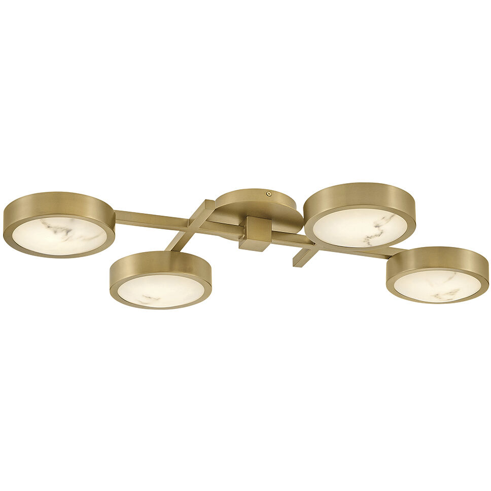 Cava LED 30 inch Lacquered Brass Foyer Light Ceiling Light, Sconce/Flush Mount