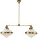Willard 2 Light 40.63 inch Vintage Brass Linear Pendant Ceiling Light in Opal Glass