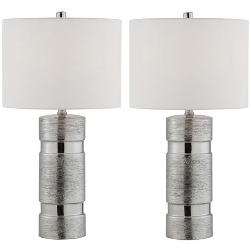 Lucano 25 inch 100.00 watt Silver Table Lamp Portable Light